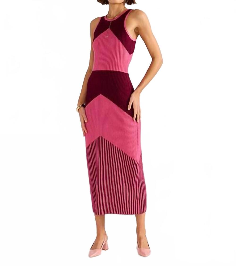 NEW MINKPINK emeris intarsia knit dress in berry